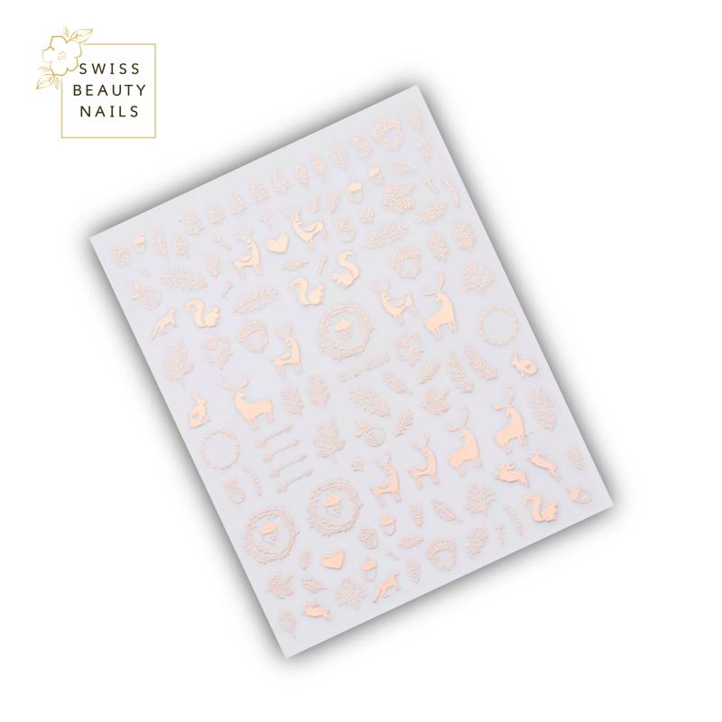 Nailart Sticker | rosegold Winter 050