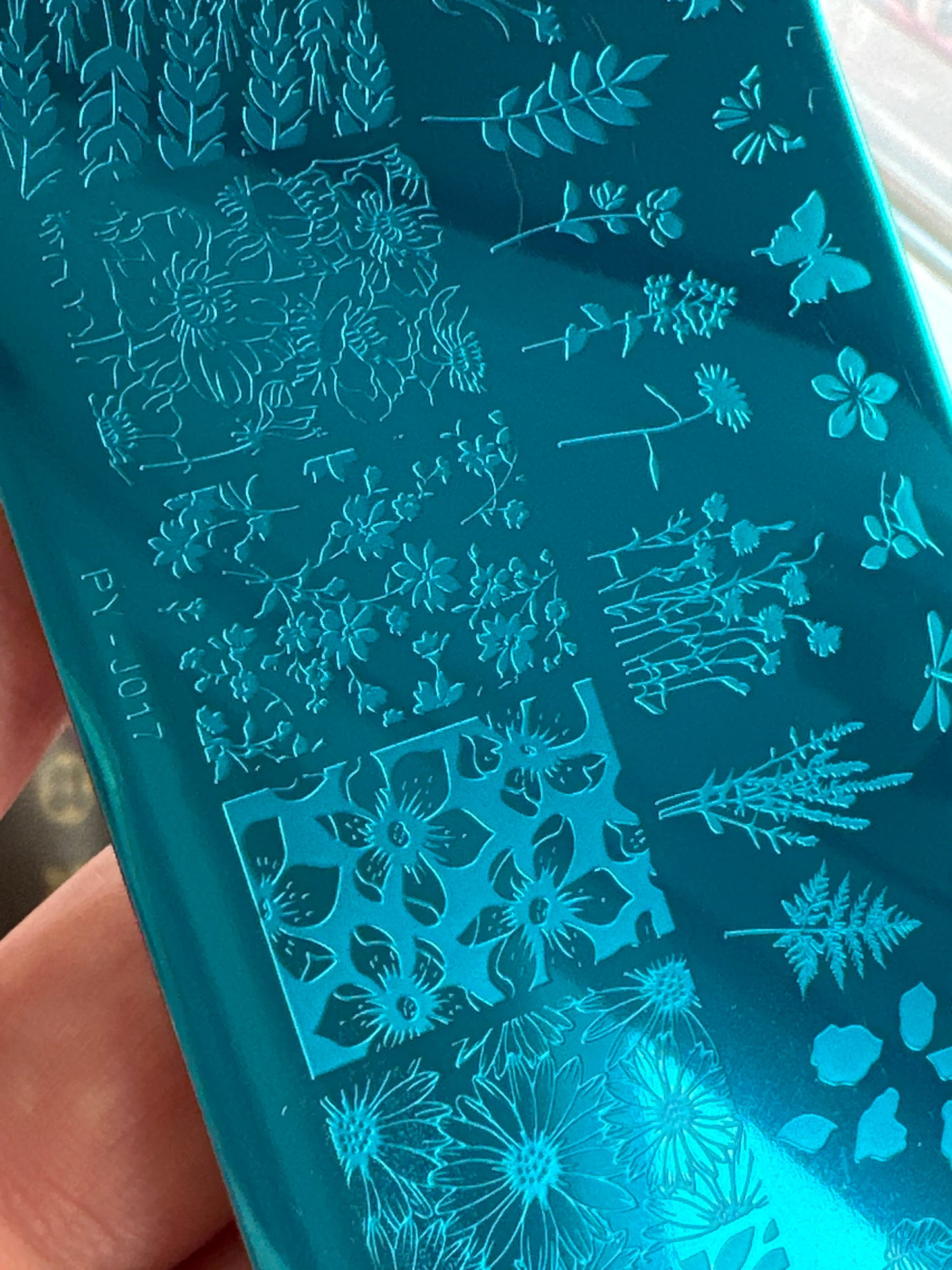 Stamping Schablone Blumen J017