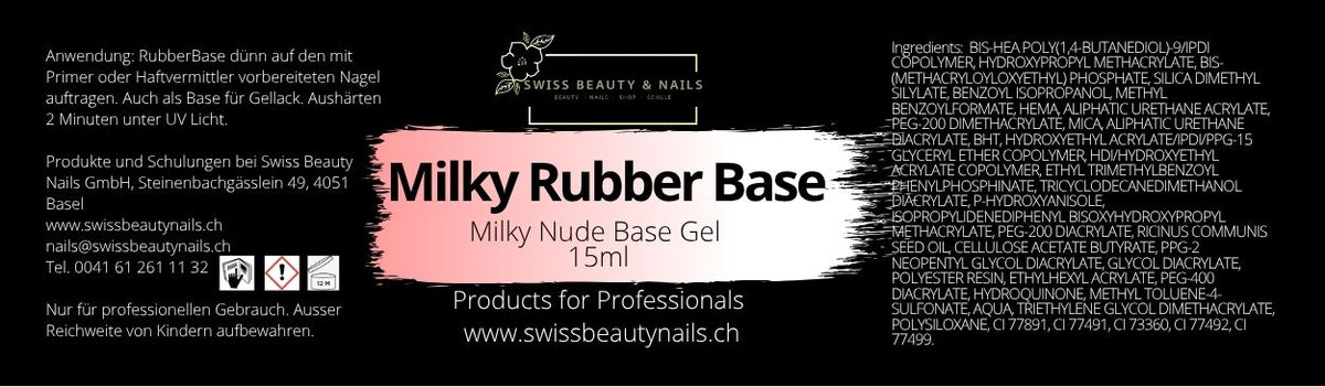 Rubber Base Milky Nude Gel 15ml | Flexibles Grundiergel in natürlichem Nude