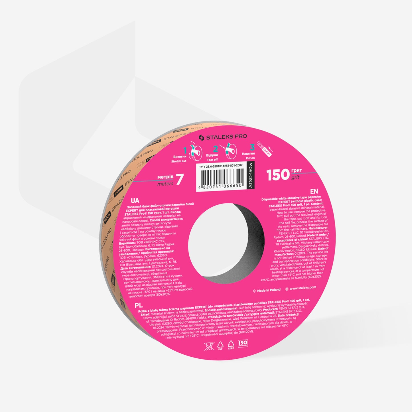 Staleks papmAm Donut Feilen 150 Grit Ersatzrolle