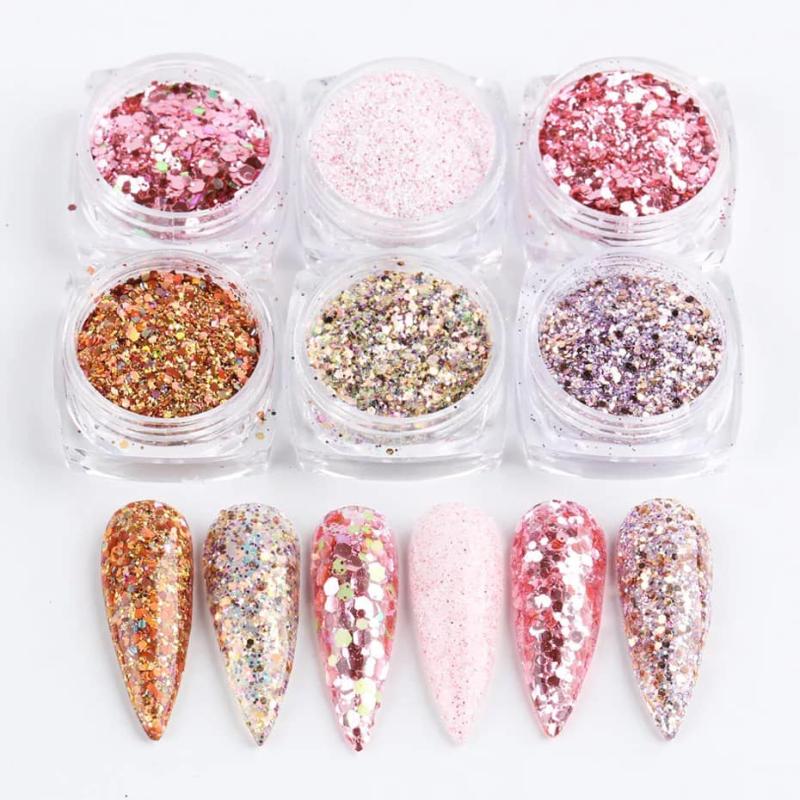 Glitter Mix Set Rosa 6 Stk.