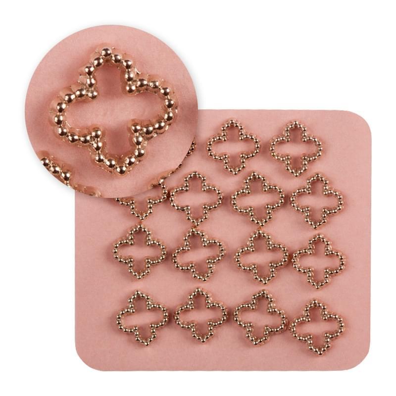 Metall Kleeblatt Pink Gold 0832