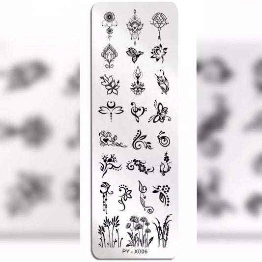 Stamping Schablone Frühling X006