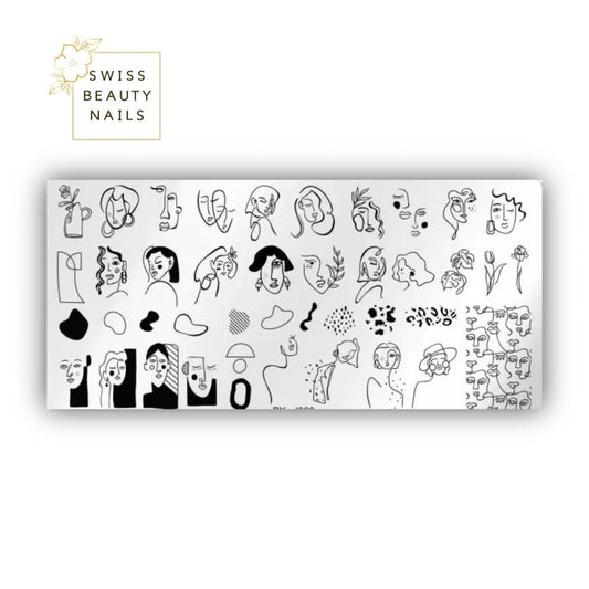 Stamping Schablone Gesicht J060