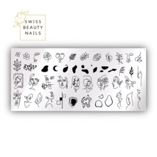 Stamping Schablone Gesichter 184