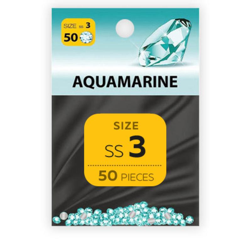 Strass Steine Aquamarine SS3 50 Stk.