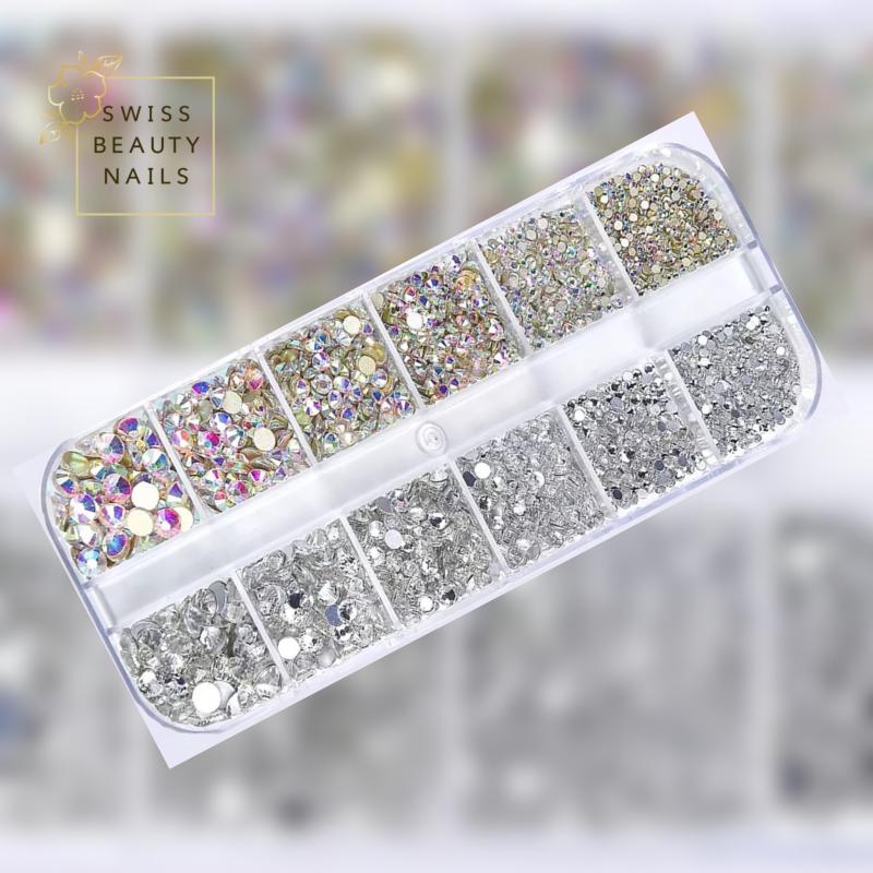 Strass Set Silber und Silber AB 2400 Stk.