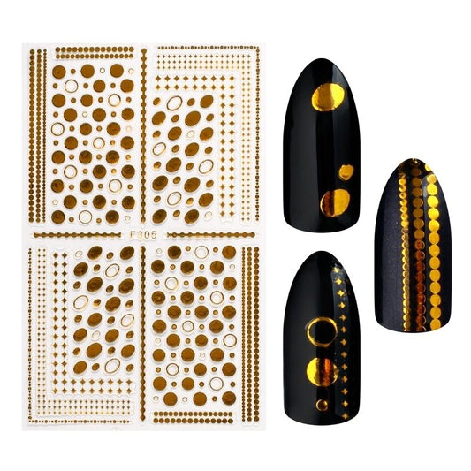 Nailart Sticker | Kreise Gold F305