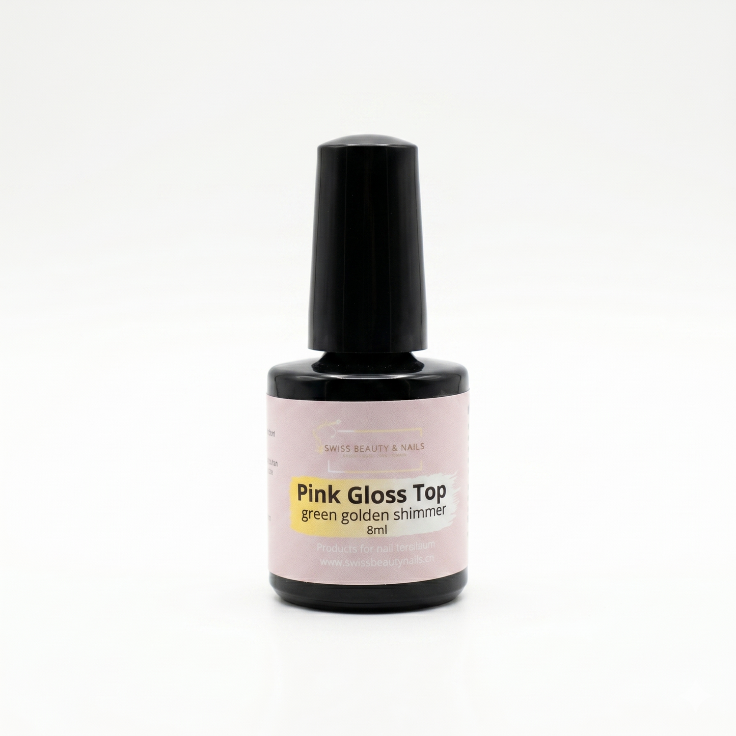 Pink Gloss Top Gel 8ml | green golden shimmer