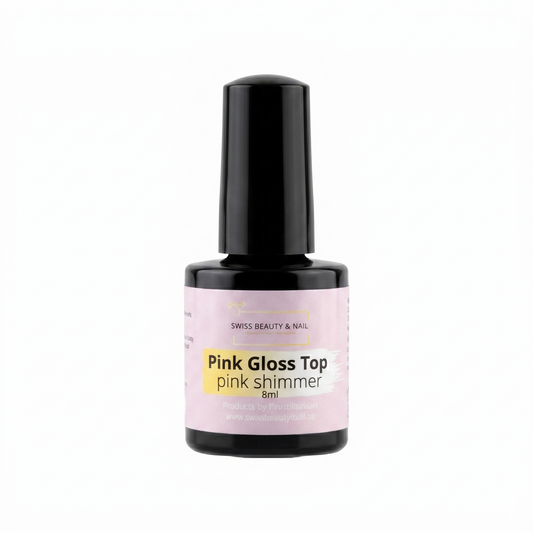 Pink Gloss Top Gel 8ml | pink shimmer