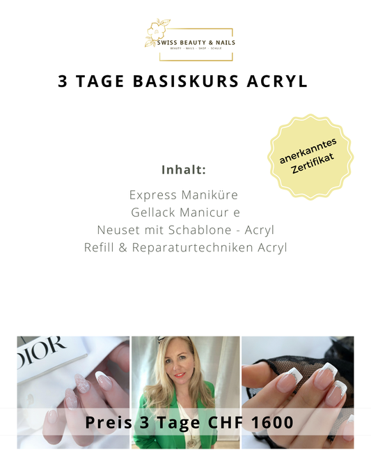 3 Tages Kurs Basis Acrylnägel Nagelmodellage