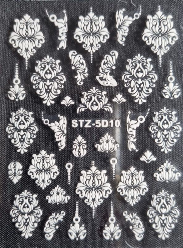 3D Sticker weisse Ornamente SD10