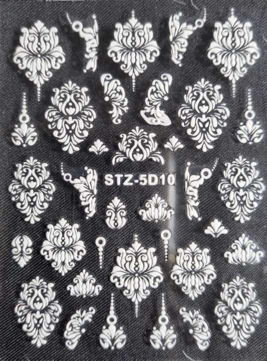 3D Sticker weisse Ornamente SD10