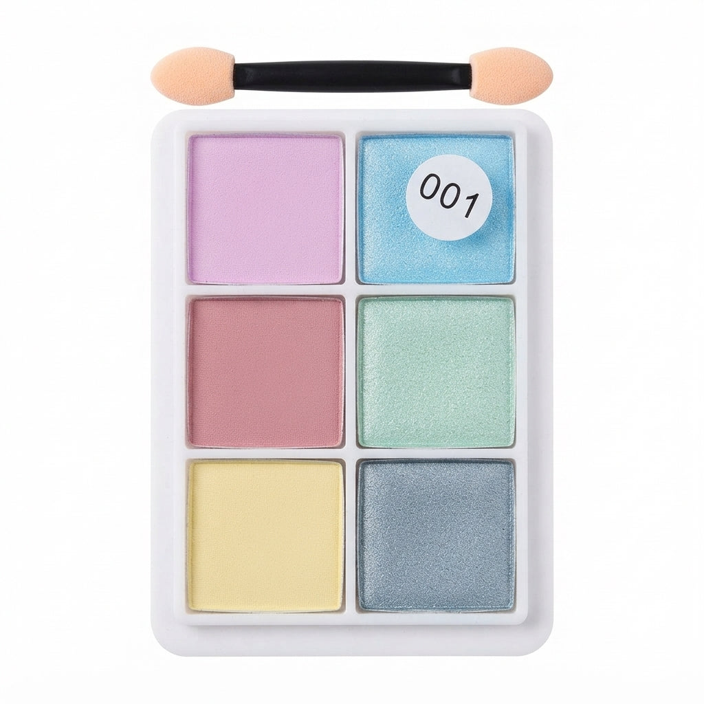 6-Farbige Chrom-Palette – Press Powder für High-Gloss Nagelart | Kein Staub, Kein Chaos