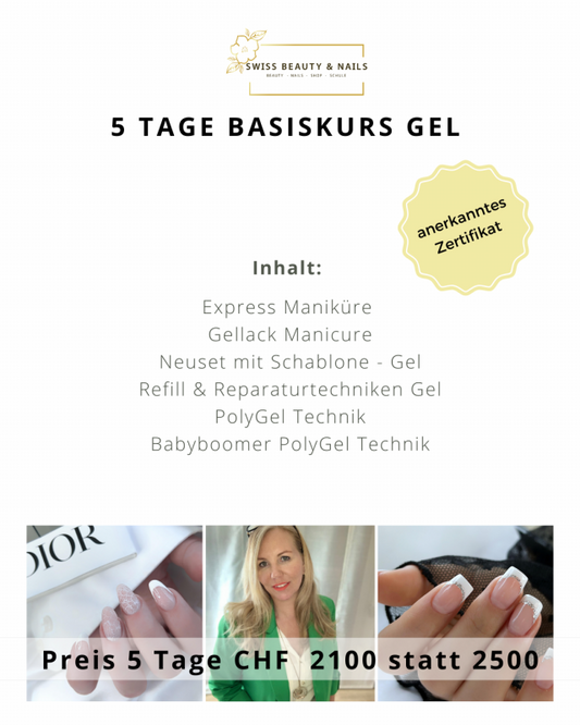 5 Tages Kurs Basis Manicure, Gel, PolyGel