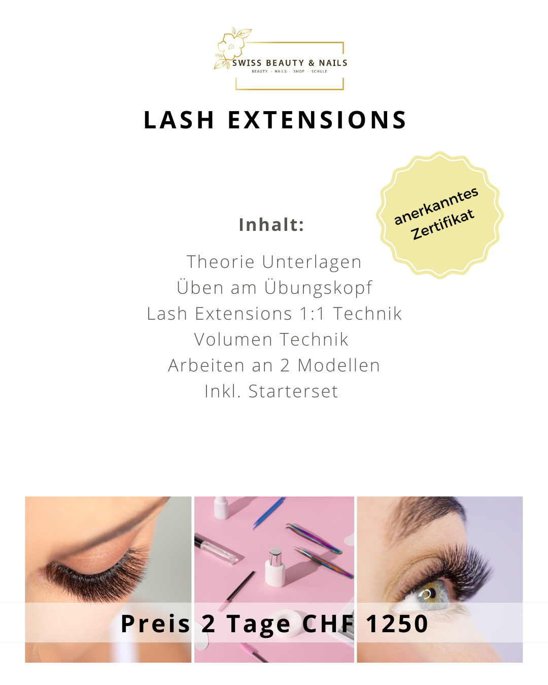 Kurs Lashextensions Wimpernverlängerung 2 Tage