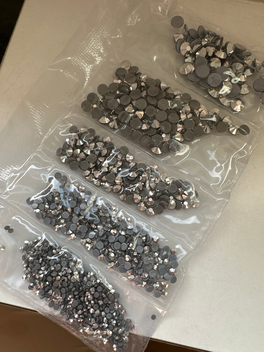 Strass Steine Set 1200 Stk. SS6-SS30 Hämatit