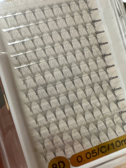 Handgefertigte Fertigfächer Volumenfächer Wimpern 8D 10mm 0.05 C SBN