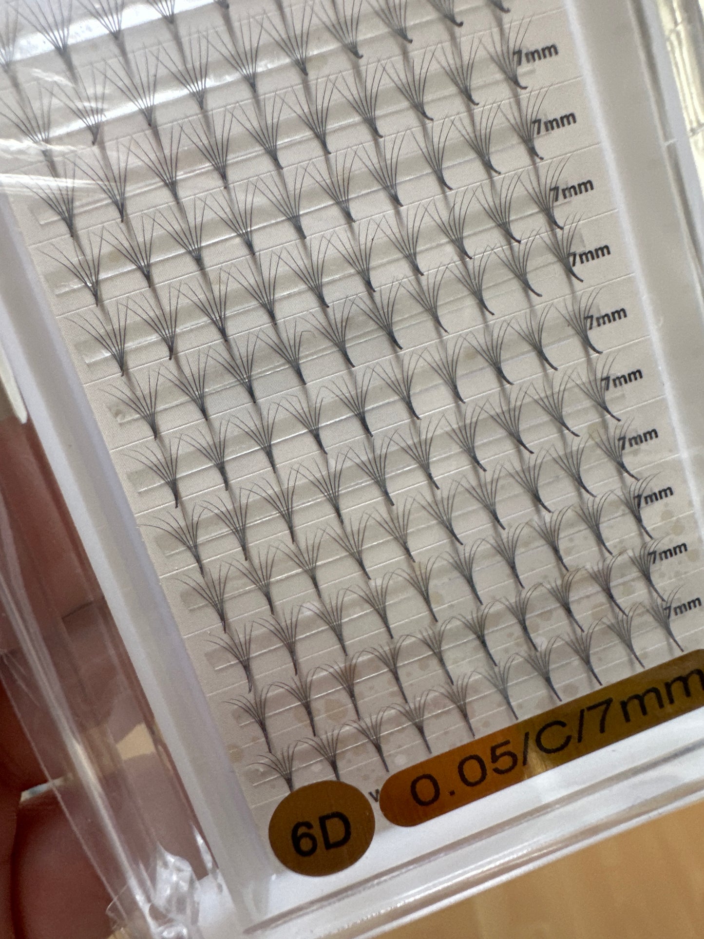 Fertigfächer Volumenfächer Wimpern 6D 7mm 0.05 C SBN