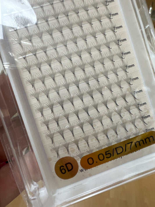 Fertigfächer Volumenfächer Wimpern 6D 7mm 0.05 D SBN