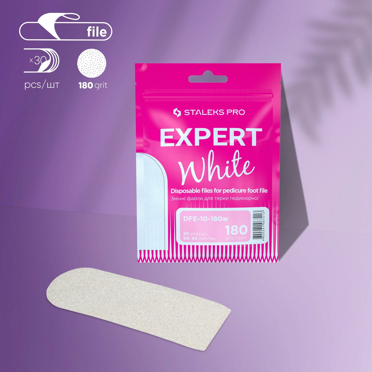 Fussfeile Ersatzblätter 30 Stk. Expert White | 180 Grit