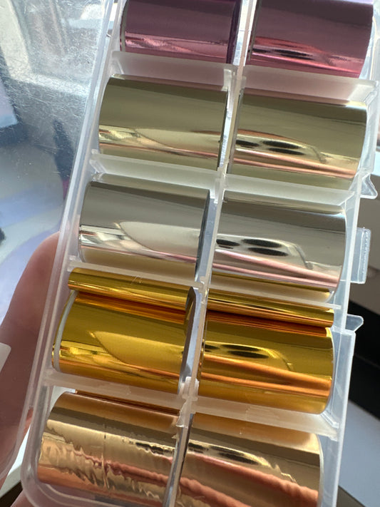 Set Transferfolie 10 Stk. rosa und gold