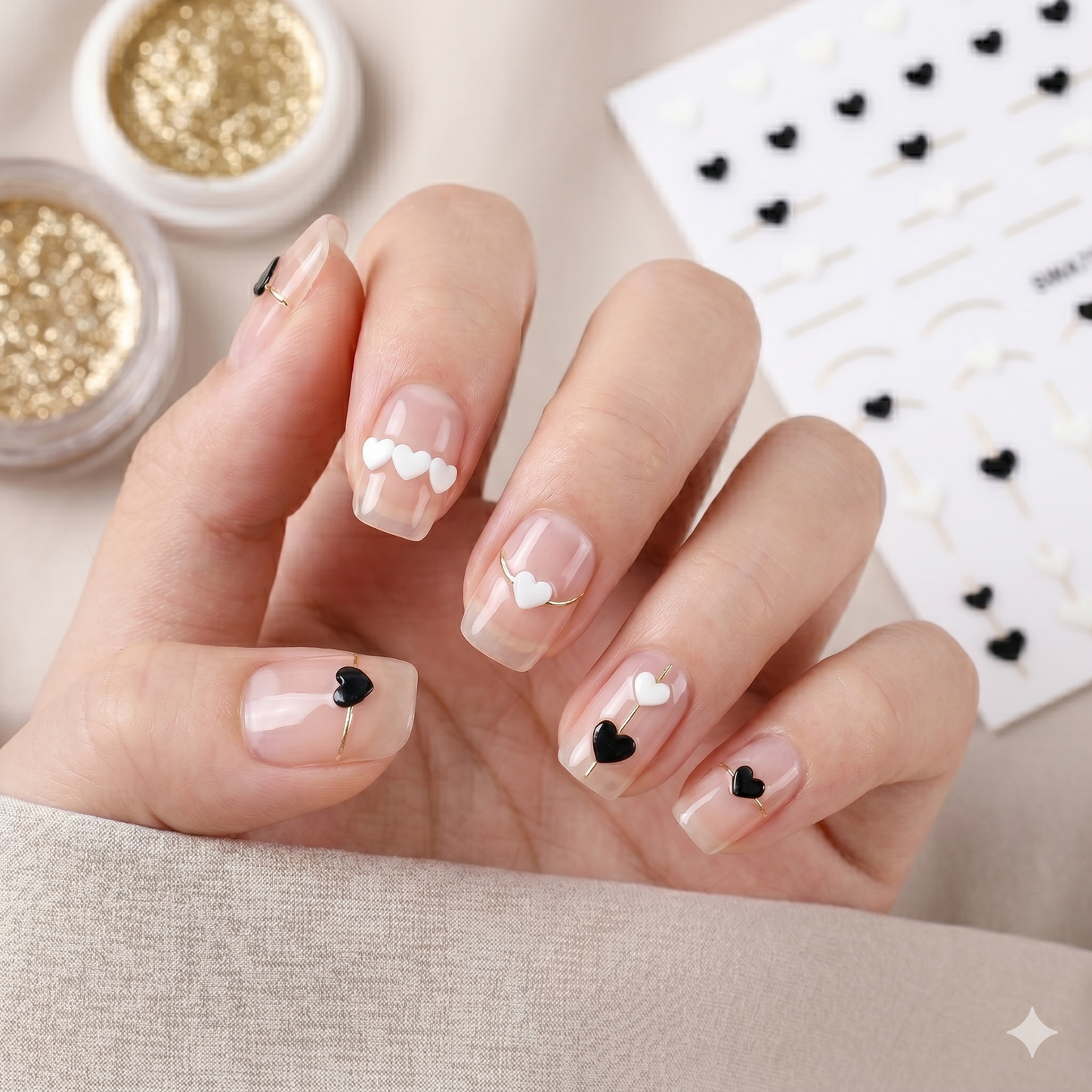 Nailart Sticker Herzen & Linien