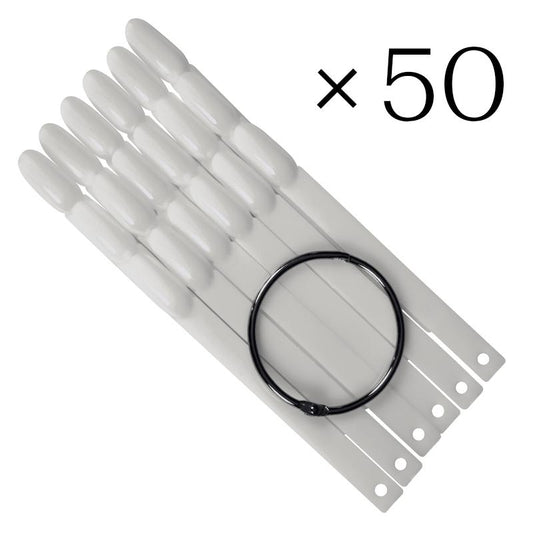 Fächertips natur oval 50 Stk. mit Ring