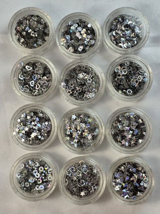 Nailart Einleger Silber div. Designs Dazzlings 12er Set