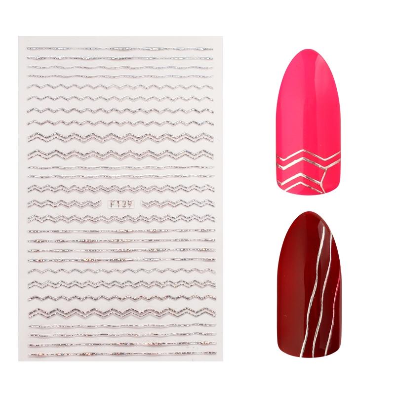 Nailart Sticker | Silver Holo Linien F139