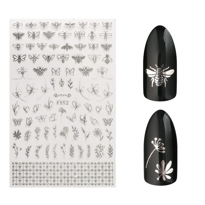 Nailart Sticker | Silver Nature F552