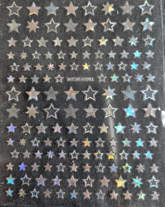 Sticker Sterne holo silber