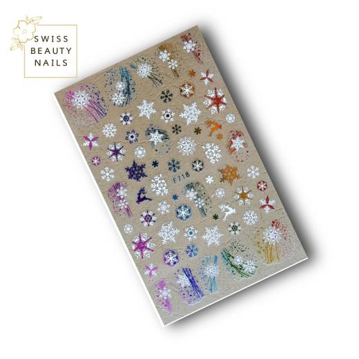 Nailart Sticker | Snowflake farbig 718