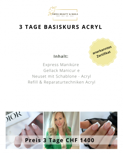 3 Tages Kurs Basis Acryl