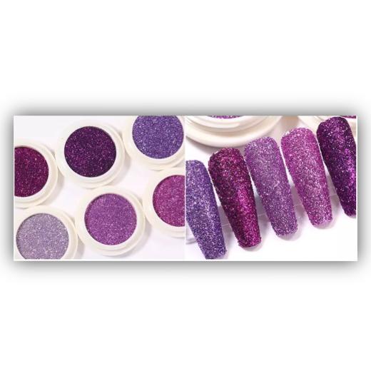 Glitter Mix Set Purple 6 Stk.