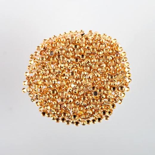 Metall Perlen Gold Halb