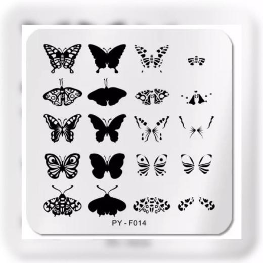 Stamping Schablone Schmetterlinge F014