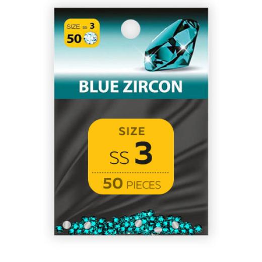 Strass Steine Blue Zircon SS3 50 Stk.