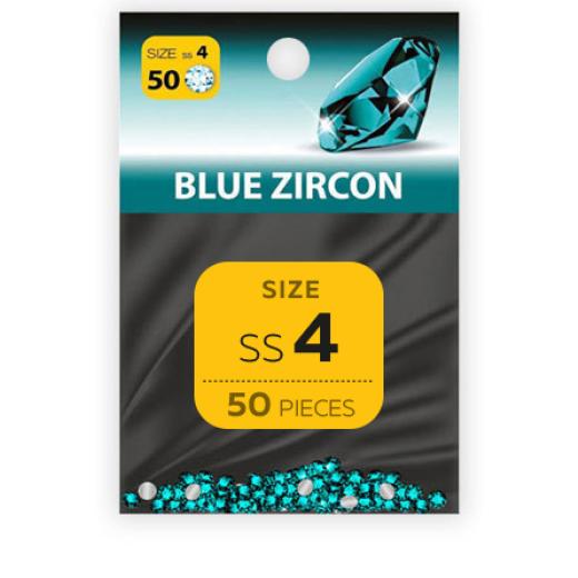 Strass Steine Blue Zircon SS4 50 Stk.